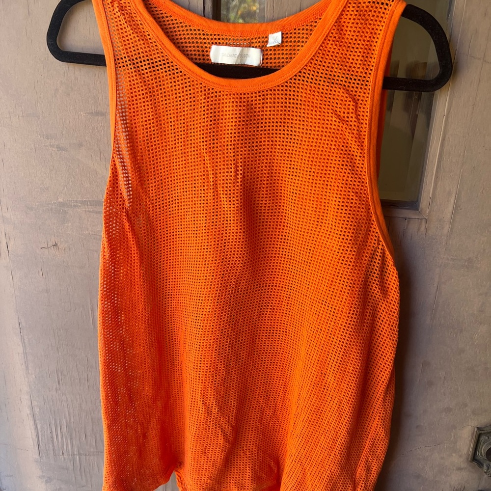URBAN OUTFITTERS STANDARD CLOTH orange MESH TANK size large